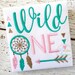 Wild One First Birthday Embroidery Digital Machine Embroidery Design 4 Sizes, first birthday embroidery, 1st birthday embroidery, tribal
