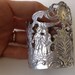 vintage sterling silver old bottle figural sleeve topper holder 2 3/8" high perfume medicine