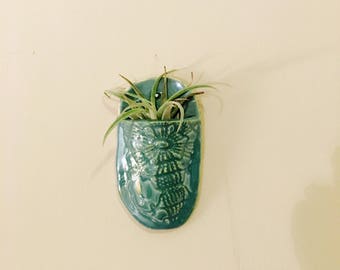 Indoor wall planter lace pottery indoor planter garden art wall decor hanging planter ceramic planter vertical planter plant holder