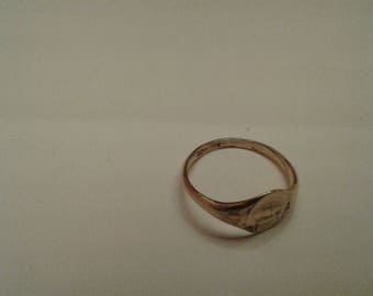 Antique English Rolled Gold Ring, Very Worn