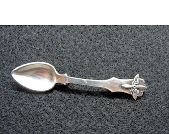 Sterling Silver World War ll Sweetheart Spoon Brooch, Pilots Wings Spoon Brooch