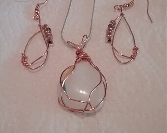 Fused Glass Necklace and Earring Set