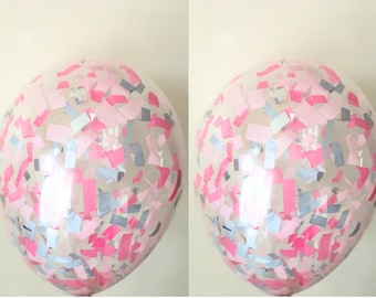 5 Confetti filled balloons for weddings babyshower birthdays parties 11"
