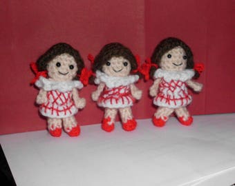 Handmade Crocheted Amigurumi Misfit Dolly from Rudolph the Red Nosed Reindeer Misfit Toys 3" Tall by The Knitting Gnome.. Cute