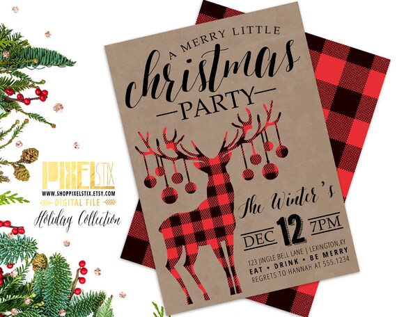 items similar to christmas party invitation holiday party christmas themed birthday party invitations