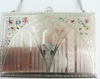 Antique Minaudiere / Antique Purse / Rhodium Purse / Silver Minaudiere / Antique Evening Bag / Silver Evening bag! /