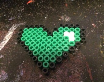 Heart Flower Perler Perler Bead Sprite with Clay Pot and