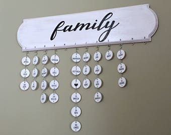 Family birthday board - Custom calendar - friends and family celebration board - wooden birthday sign - birthday calendar - gifts for her