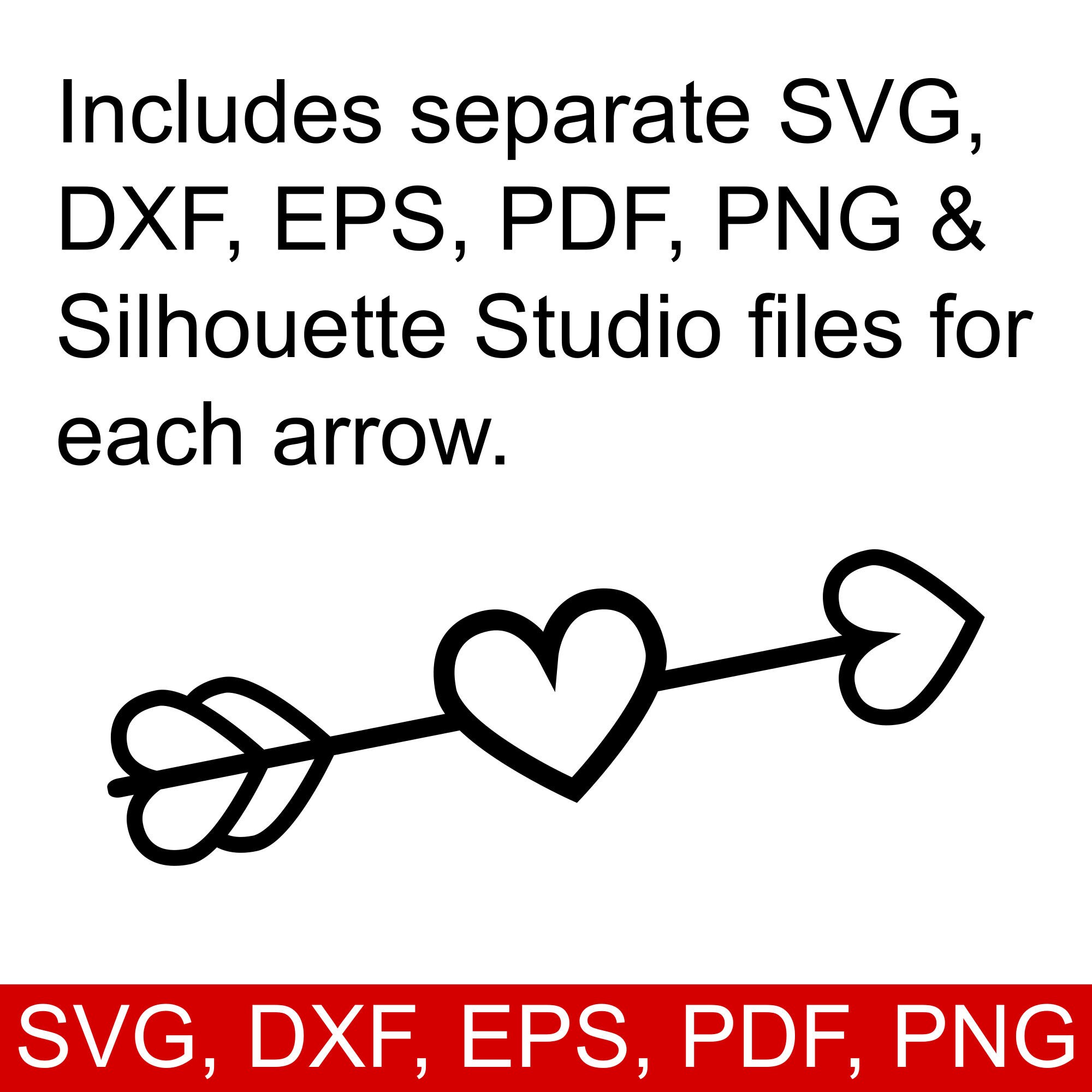Download Arrows SVG Bundle with 21 Arrow SVG files and printable clipart decorated with hearts, beads and ...
