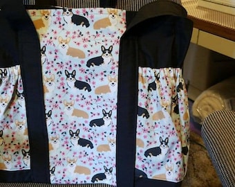 Corgi cherry blossom Tote