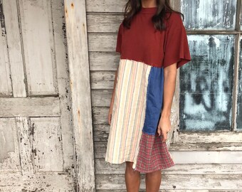 Eva dress-medium large-artsy-Eco Clothing-Upcycled Clothing-Free People and Anthropologie inspired-by Love HIGHER Handmade Clothing