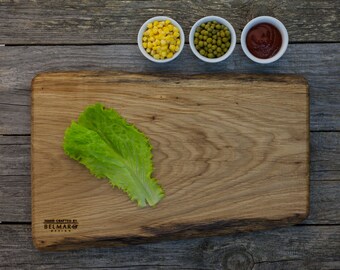 Wood Cutting Board - Oak Hand Crafted Cheese Board / Chopping Board / Kitchen Serving Board / Gift Board / Appetizer Platter CBO016