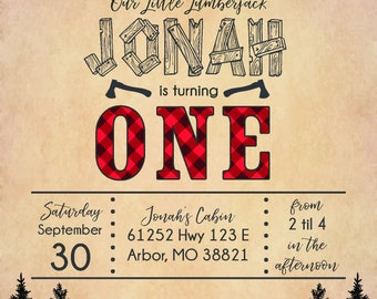 Little Lumberjack Birthday Invitation