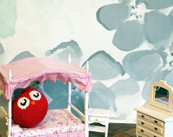Red Owl Stuffed Animal, Crochet Amigurumi Plush Toy