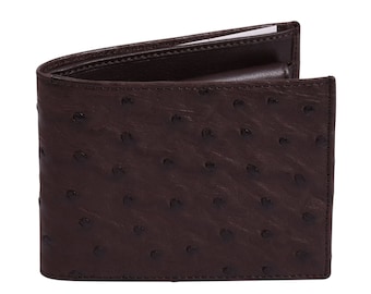 Ostrich leather wallet Dark Brown by Beretti
