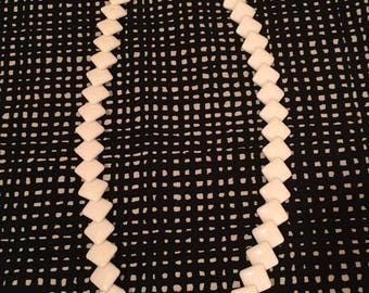 Trifari White Overlapping Lucite Flat Square Bead Necklace