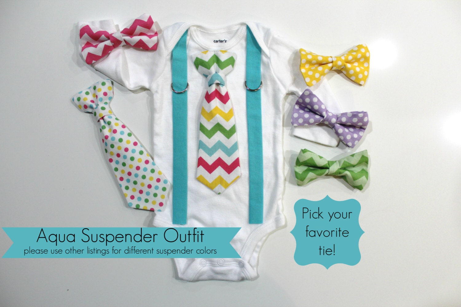 Baby Boy Easter Outfit. Newborn boy easter tie and suspenders.