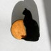 Cat and Golden Moon Enamel Brooch / Black Cat Pin / Cat Brooch