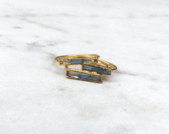 Raw Aquamarine Ring for Women, Statement Ring, Engagement Ring, Gold Ring, March Birthstone Ring, Raw Crystal Ring, Boho Ring, Gemstone Ring