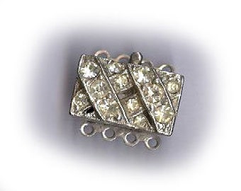vintage art deco CLASP necklace clasp jewelry clasp LATTICE DESIGN four strand clasp art deco