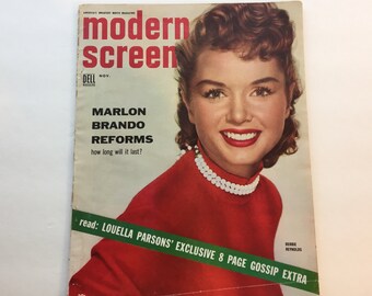 Modern Screen Magazine November 1954 - Cover Debbie Reynolds - Vintage Movie Magazine - Inside Marilyn Monroe & Montgomery Cliff