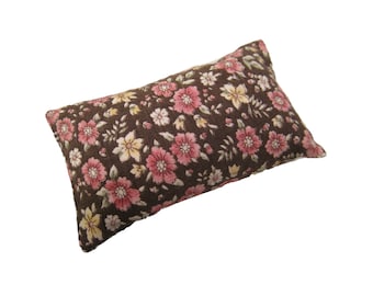 Vintage Floral Brown Pincushion filled with Emery Sand