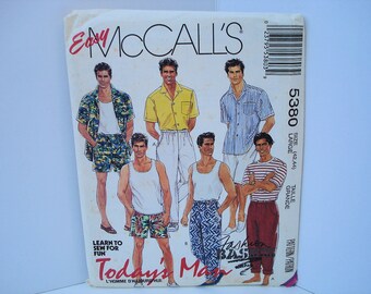 Vintage McCalls Pattern McCalls 5380 Mens Pattern Mens Shirt Pattern Mens Pants Pattern Mens Shorts Pattern Mens Tank Pattern Top Pattern
