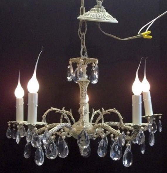 Antique White Crystal Chandelier Ivory Pearl Girls Like This Item