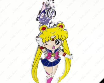 Sailor Moon and Luna Key Chain