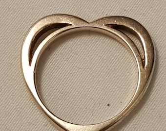 Vintage Sterling Silver Heart Ring (Size 7)