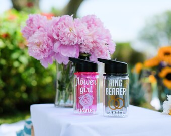Ring Bearer Gift, Flower Girl Gift, Wedding Party Gift, Kids Water Bottle, Personalized Children's Water Bottle, Custom Kids Cup