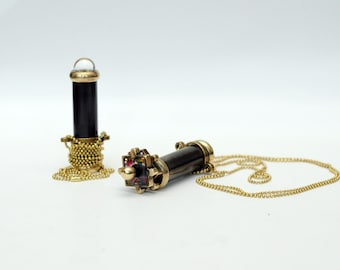 Brass Kaleidoscope Necklace, Mini Puzzle Wheels Kaleidoscope with brass necklace, Gift Idea