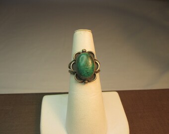 Sterling and Green Turquoise Stone Ring
