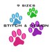 Paw Embroidery Design - Machine Embroidery Paw Print Download