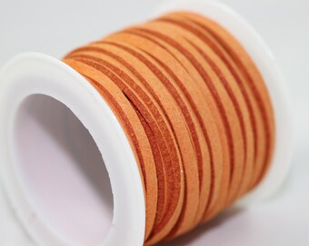 Orange Faux Suede Cord, 5mt/ 10mt/ 20mt/ 50m Faux Suede Cord, Suede Cord for Jewelry Accessories