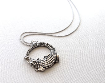 Alligator Necklace in Sterling Silver, Crocodile Jewelry, Alligator Jewelry, Crocodile Necklace in Sterling Silver.