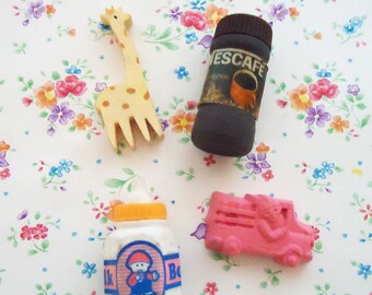 Four Cute 80s Erasers.Nescafe