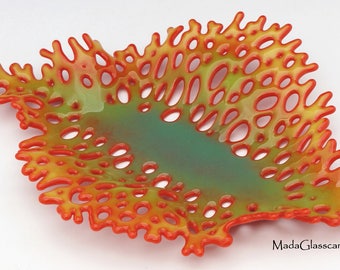 Turning Leaf Fused Glass Dish