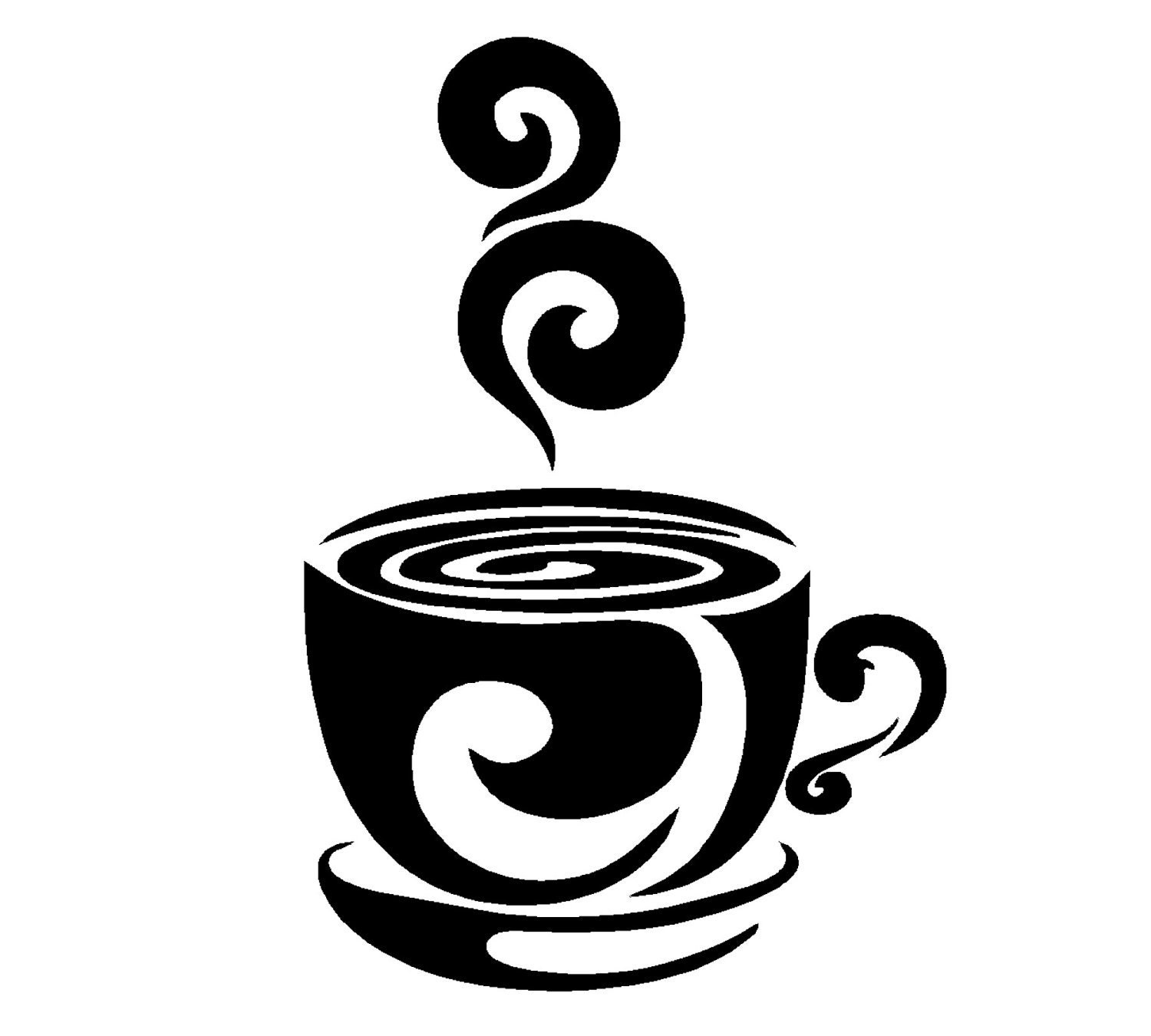 Swirly Coffee Cup Decal........Wall Art Vinyl Decal sticker