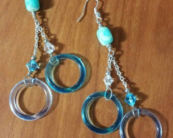Turquoise long earrings.