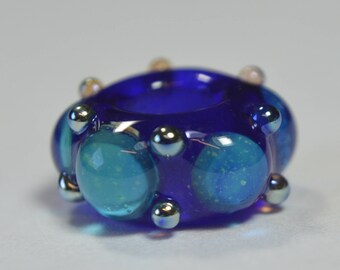 Unique Handmade Lampwork Glass European Charm Bead - SRA - Fits all charm bracelets - Silver Core Options