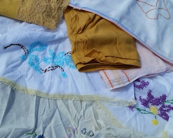 Vintage linens lot, tablecloths and more
