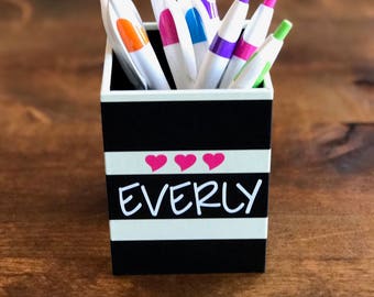 Personalized Pencil Cup, Personalized Pen Cup, Desk Accessories