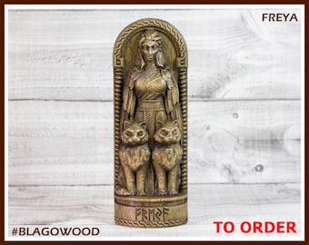 Wooden, Freya, Scandinavian pantheon, Norse god, scandinavian god, handmade, viking god, asatru, heathen