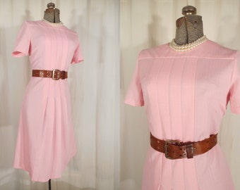 Vintage 1960s Dress - 60s Large Pink Mod Dress, 1960s Scooter Mini Dress