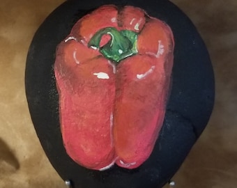 Red Bell #1 painted rock