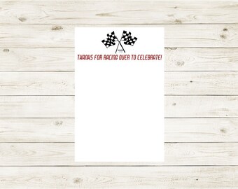 RACE CAR THANKS | Race Car Thank You Note Card | Car Thank You Card | Race Car Thank You Card | Thanks for Racing Over Card | Race Car Card