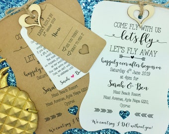 Destination Wedding Invitation, Travel wedding, Wedding Abroad, Rustic Wedding Invitation