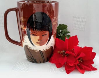 Matthew Adams Alaskan Line Eskimo Girl Beer/Coffee Mug
