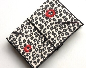 Black White Felt Journal Cover, Leuchtturm a5 Fabric Notebook Cover, Leopard Hobonichi Cousin Planner, Sketchbook, Diary Cover